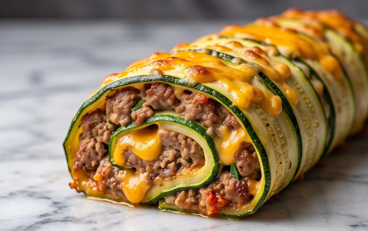 Zucchini-Hackfleisch-Rolle: Ofen-Lecker mit Cheddar